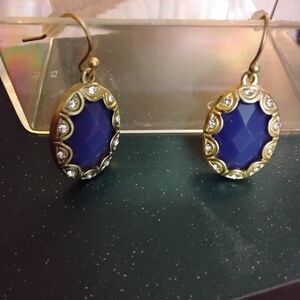 Elegant Gold and Blue Earrings